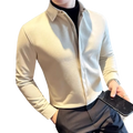 Cream-colored slim fit men winter woolen zip-up sweater jacket with collar and long sleeves for casual wear