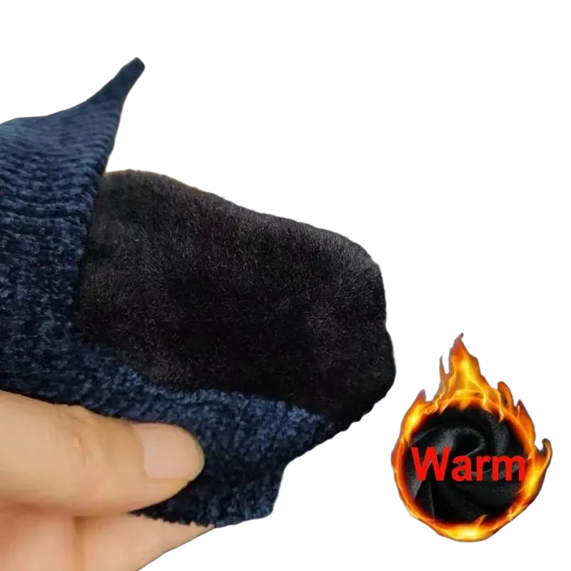 Men wool fleece pullover size 4xl in navy blue with soft plush black fleece lining for warmth and comfort