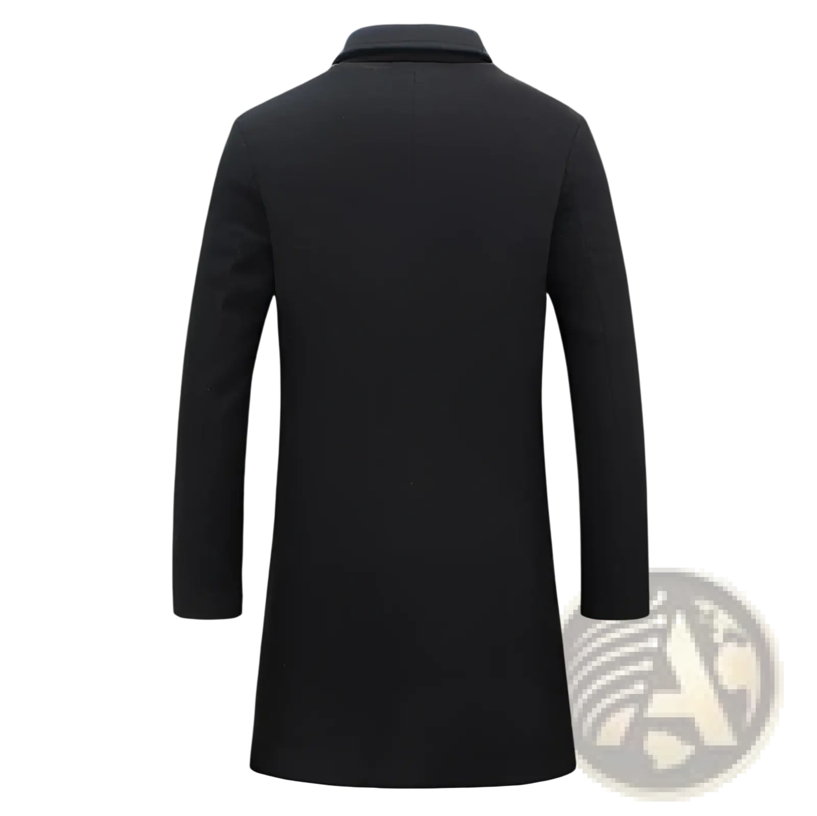 Men woolen trench coat slim business overcoat black woolen overcoat with classic collar and tailored fit