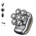 Men’s 5-head electric shaver grooming kit with silver and black five-head shaver featuring a textured grip