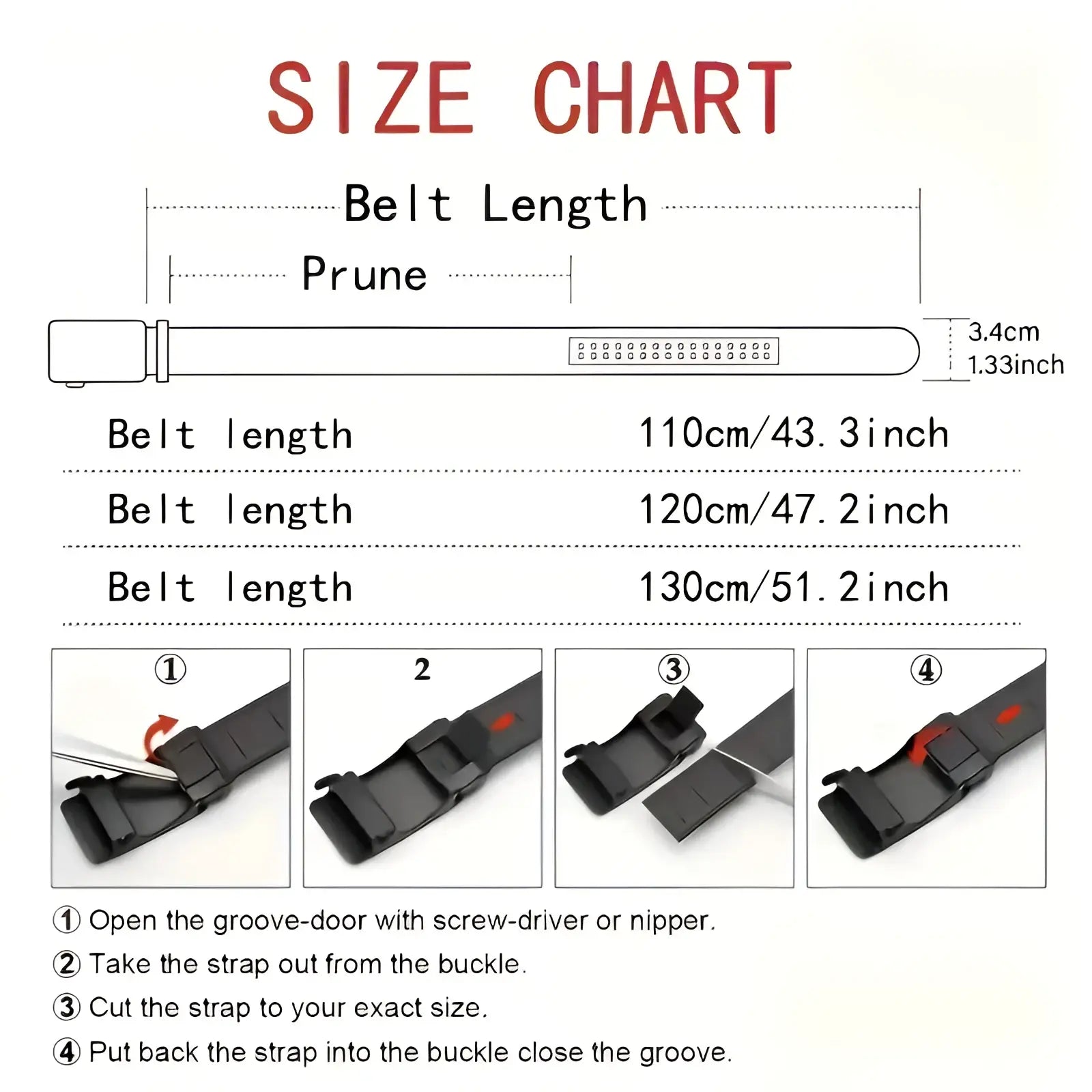 Mens automatic buckle leather belt in black with an adjustable buckle for customizable length and fit