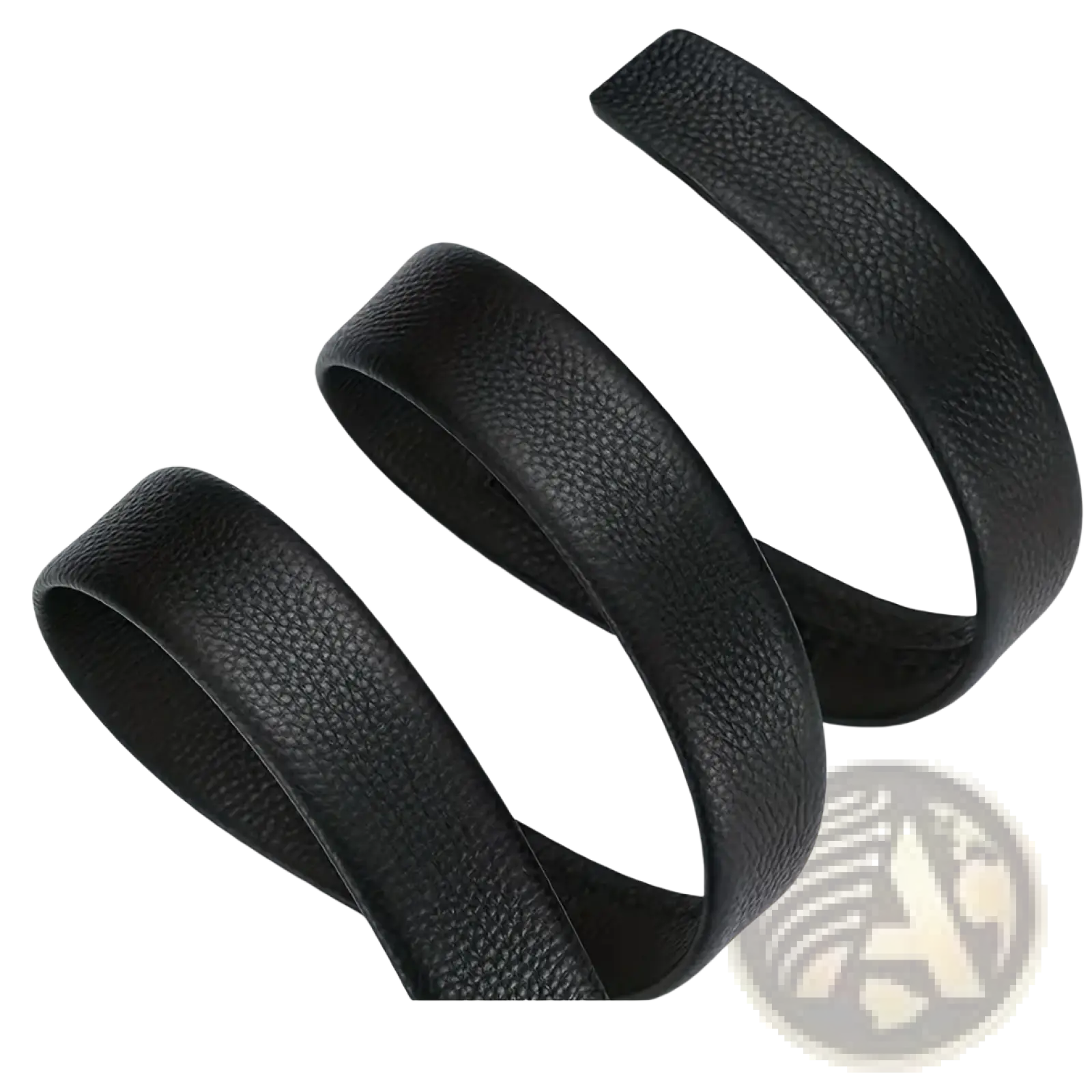 Mens automatic buckle leather belt in black textured leather with a pebbled finish for formal wear