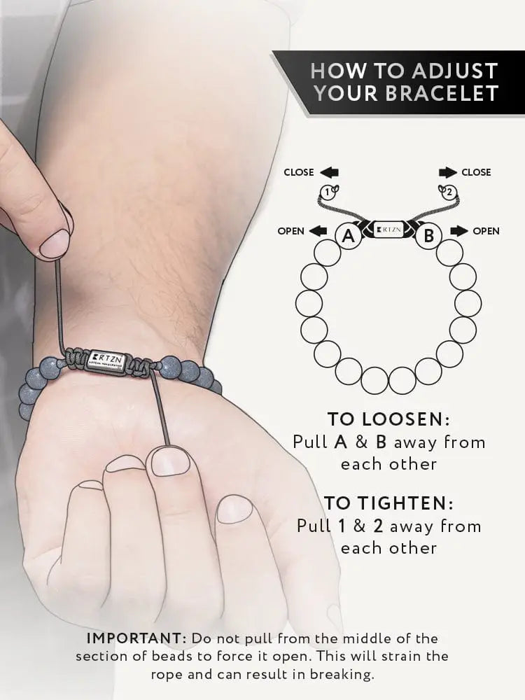 Men’s lapis lazuli beaded bracelet with gray beads silver accents and adjustable metallic clasp for sizing