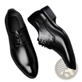 Men’s brown leather formal dress shoes with a polished finish and classic lace-up design