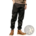 Mens cargo pants loose fit casual workwear in black with multiple pockets and relaxed fit for durable comfort