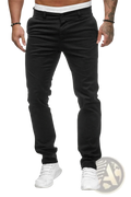 Men’s casual slim fit chinos in black featuring a slim fit, straight leg cut, and belt loops for versatile wear