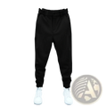 Men’s casual tapered jogger pants in black with elastic waist and sleek modern design for comfortable wear