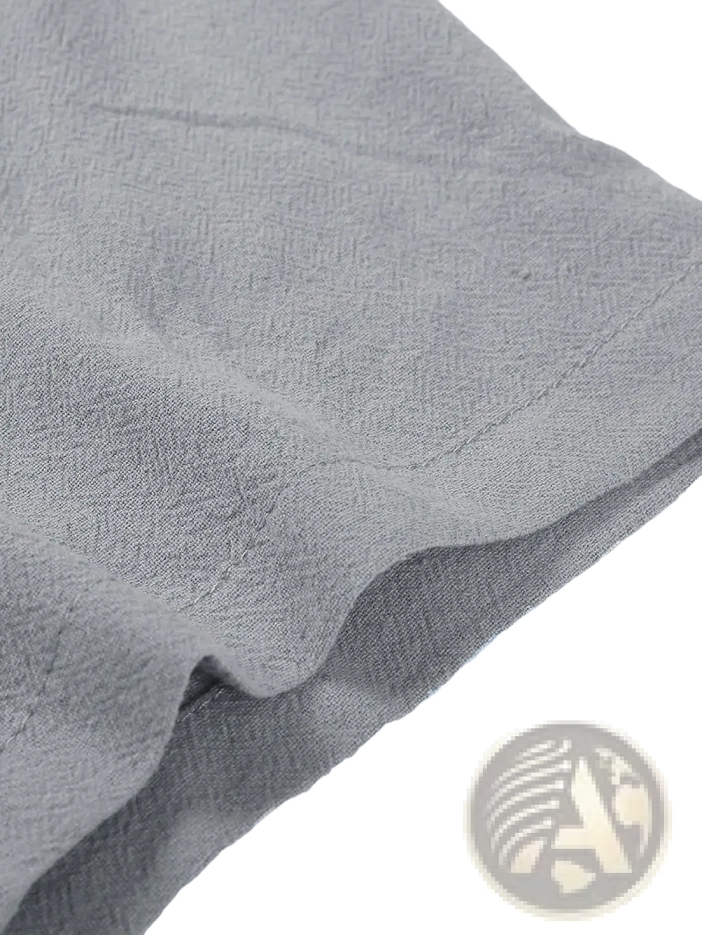 Men’s casual short sleeve button down shirt in gray textured fabric with a subtle woven pattern