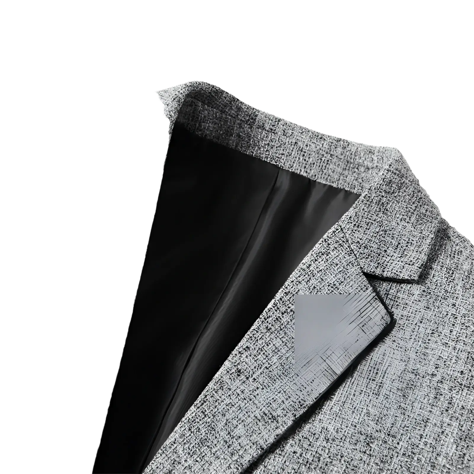 Men’s casual thin blazer spring jacket in gray textured fabric with black satin lining for a polished look