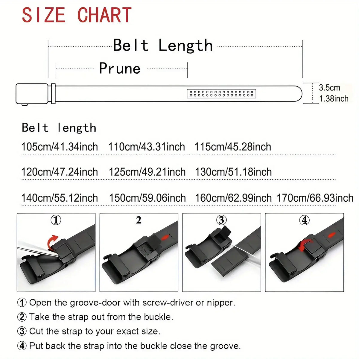 Black leather mens click belt with automatic buckle adjustable to various lengths for waist support
