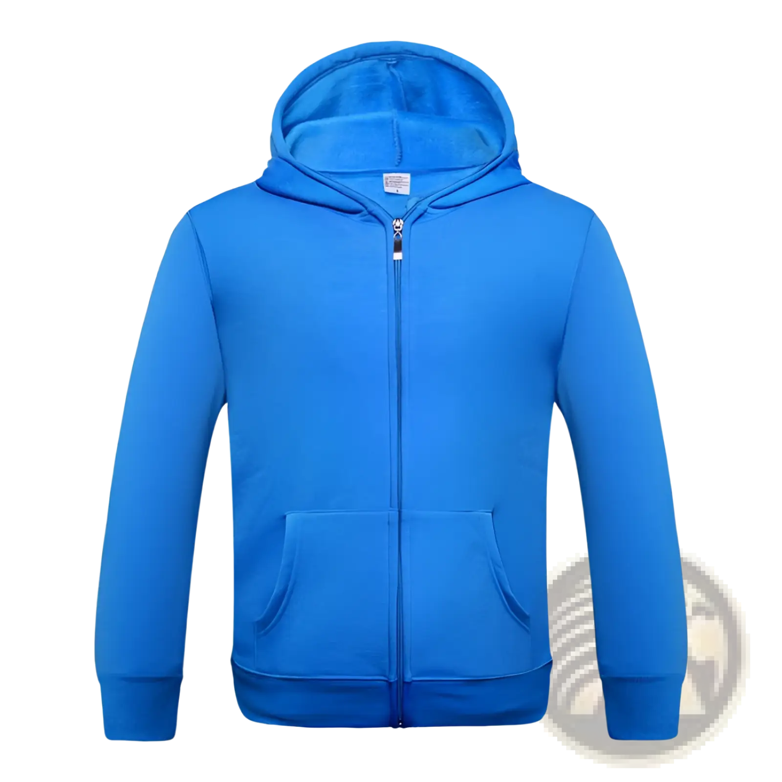 Men’s bright blue contrast trim fleece zip hoodie with soft interior and front pockets for casual wear
