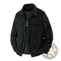 Men’s black corduroy casual jacket with classic collar and button closures for a stylish everyday look