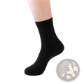 Black mens cotton casual crew sock with ribbed cuff made of breathable solid fabric for everyday wear