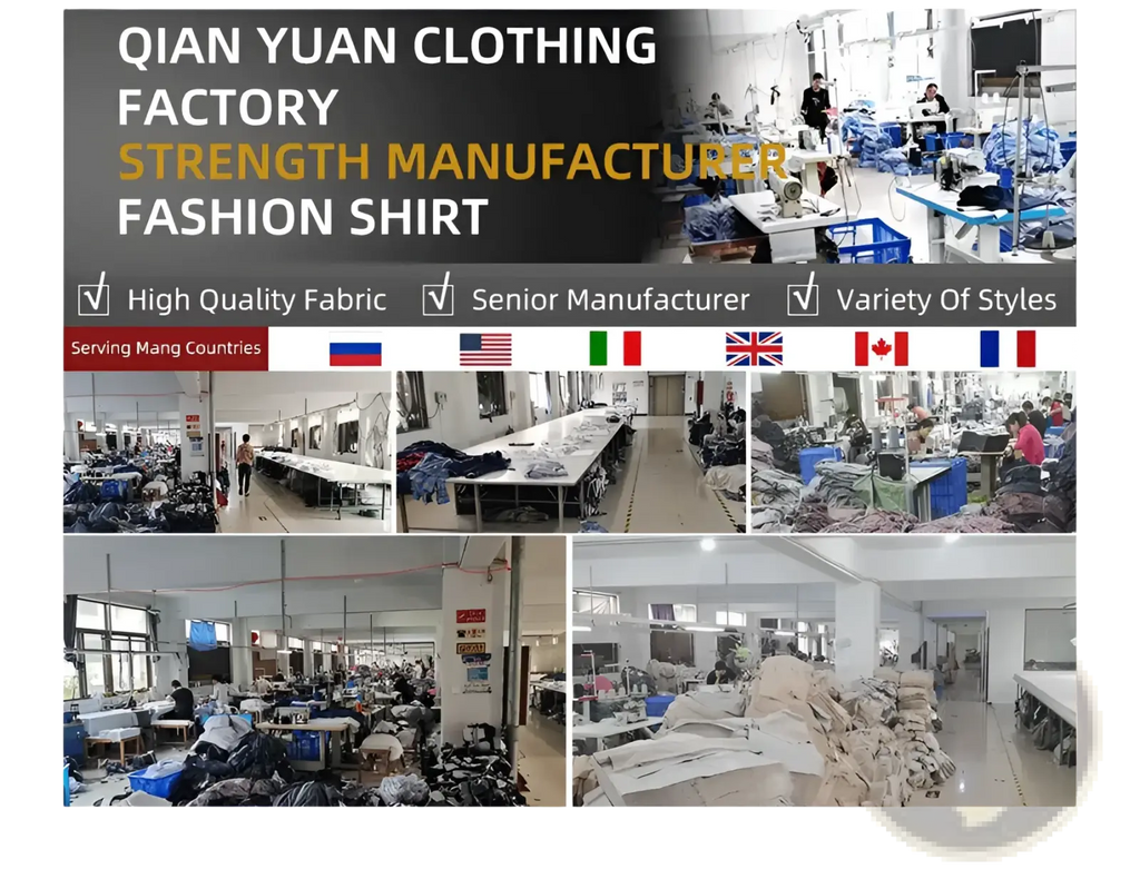 Men’s cotton oxford slim fit plaid shirt from qian yuan clothing factory made with high-quality fabric for international markets