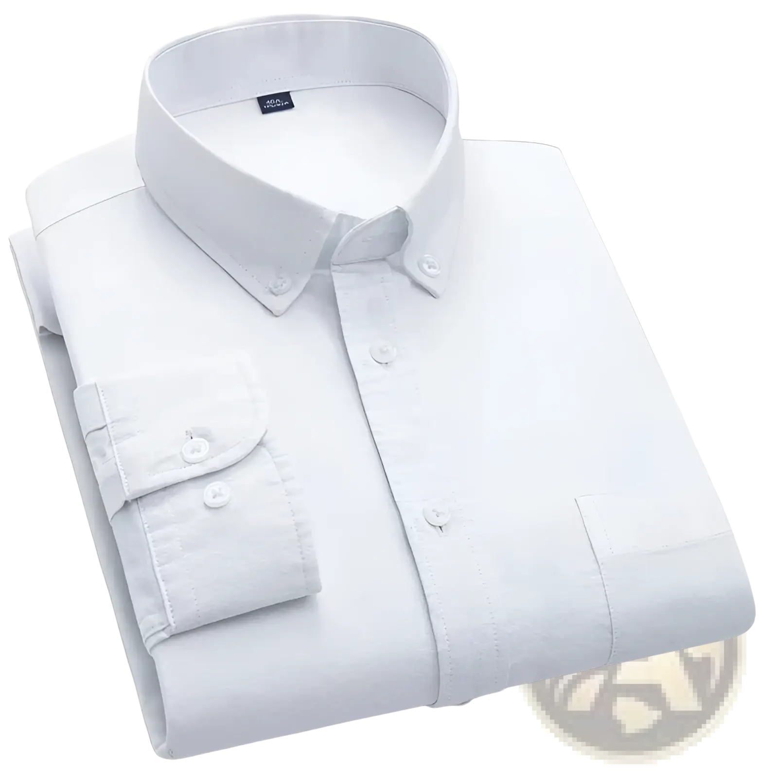 Men’s cotton oxford slim fit white button-down dress shirt with crisp collar and matching buttons