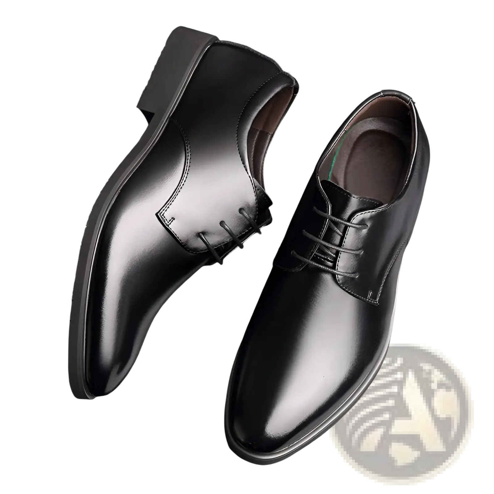 Men’s cowhide leather black patent leather business oxford dress shoes with lace-up design and polished finish