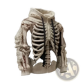 Men’s cream knitted hoodie featuring a detailed 3d skeletal ribcage and arm bone pattern design