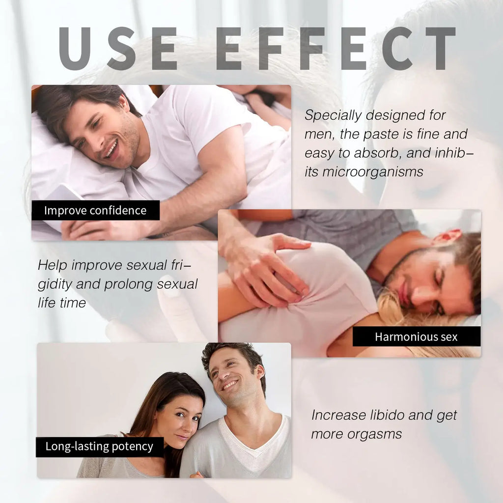 Men’s delay spray 30ml with white fine-textured paste to enhance confidence and sexual performance