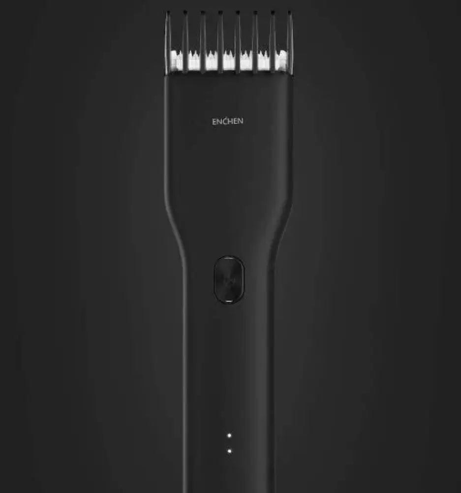 Black enchen professional ergonomic cordless hair clipper with sleek design and metallic cutting blades for precise grooming