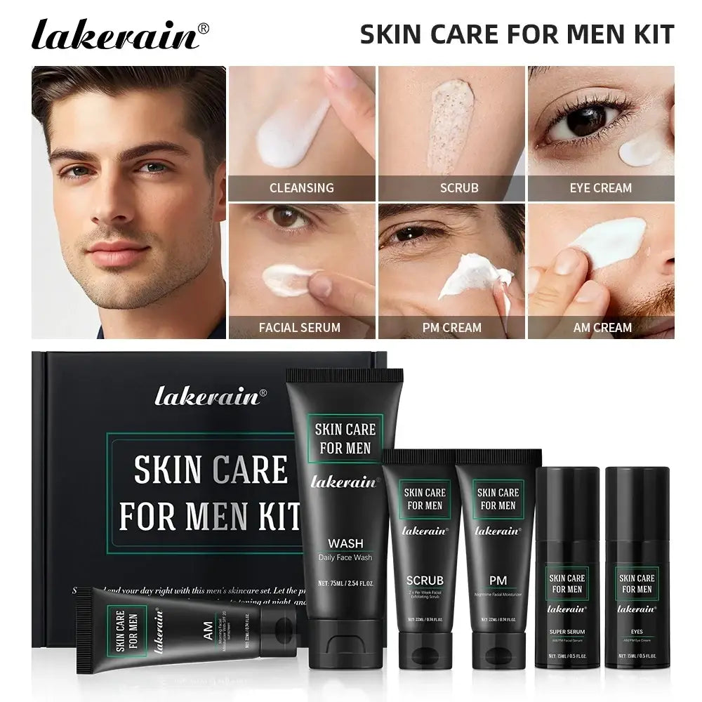 Black plastic tube of lakerain daily face wash for men 22ml × 1pc in men’s facial moisturizer and skincare kit
