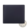 Black leather men’s bifold wallet with neat stitching made from first layer cowhide leather