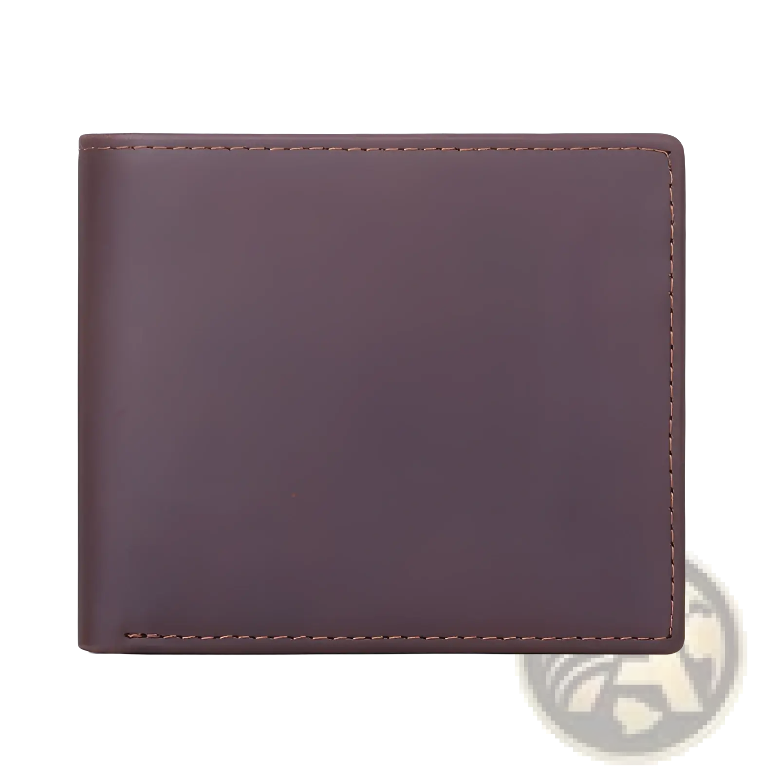Men’s first layer cowhide leather bifold wallet in brown with matching stitching for durable everyday use