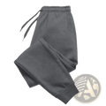 Mens fleece joggers casual winter sweatpants in dark gray with soft textured fabric and elastic waistband with drawstrings