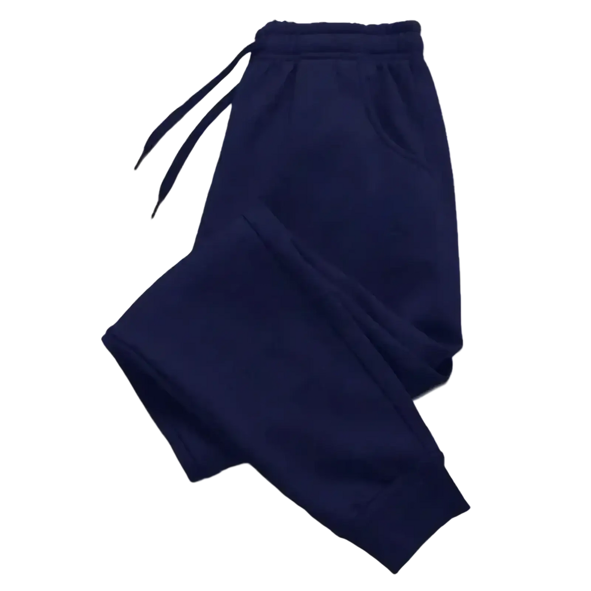 Men’s navy blue fleece joggers with drawstring waistband lightweight training sweatpants for comfort and mobility