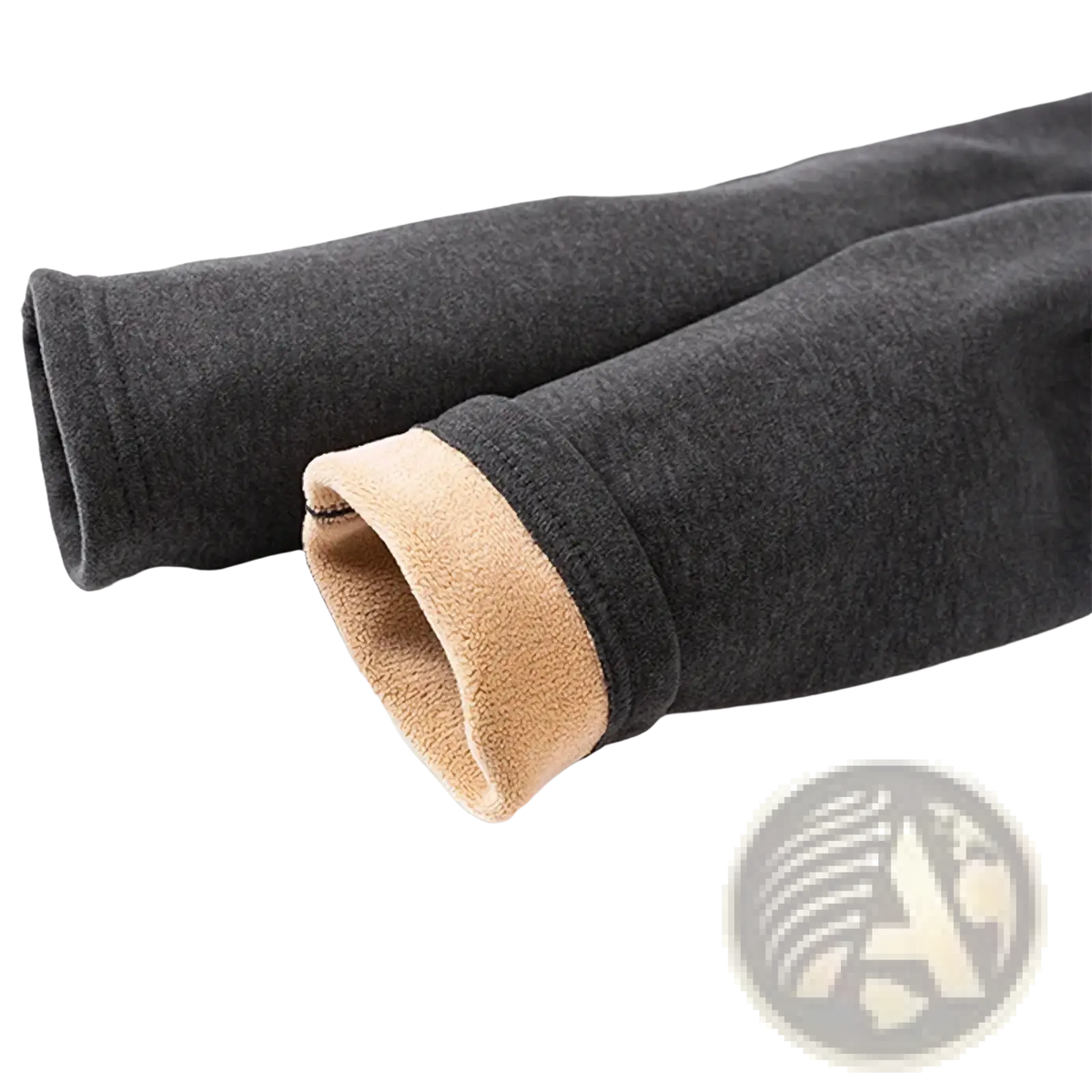 Men’s fleece thermal underwear pants in dark gray with fleece lining and soft textured fabric for warmth and comfort
