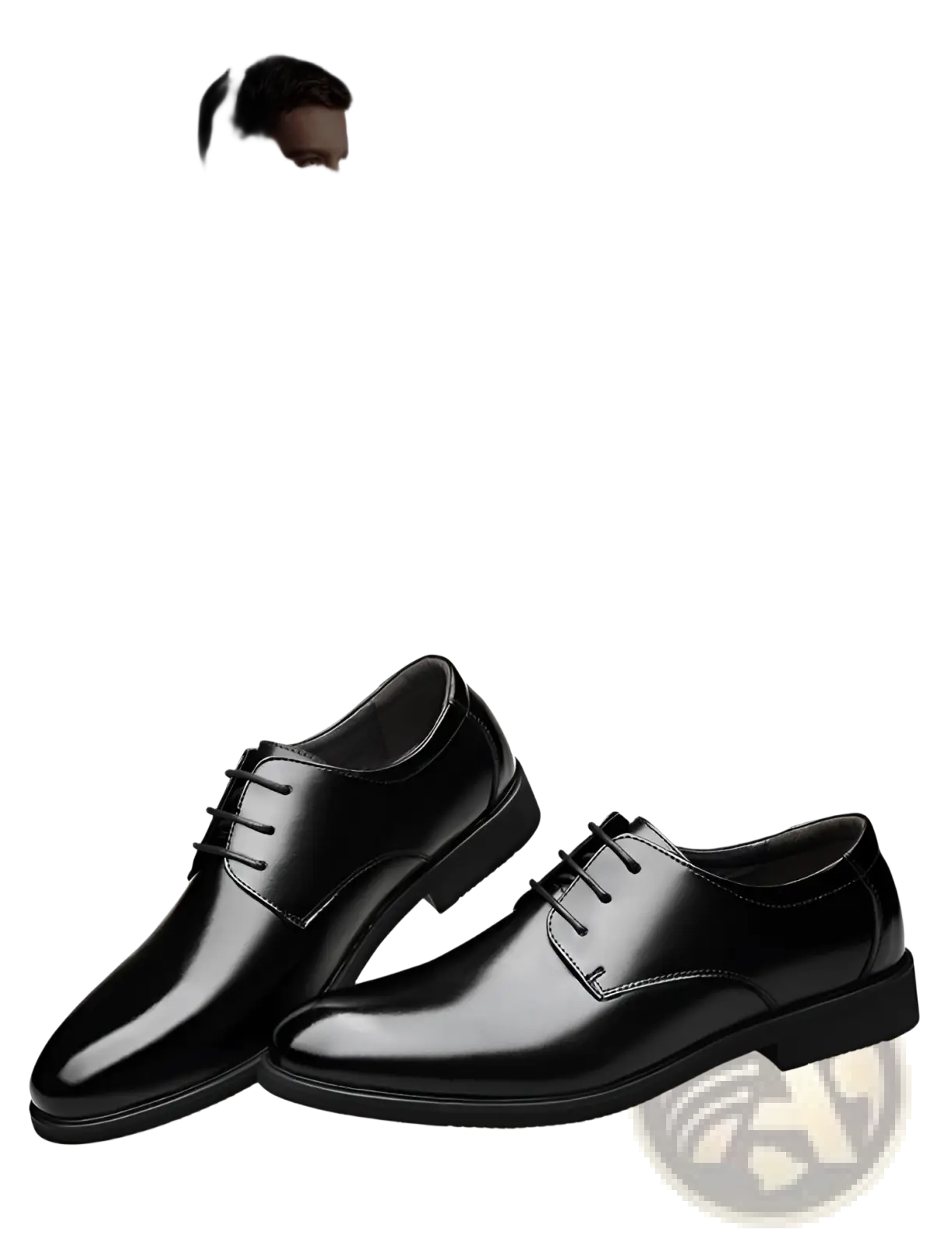 Men’s genuine leather low top business shoes in black patent leather with lace-up oxford design and polished finish