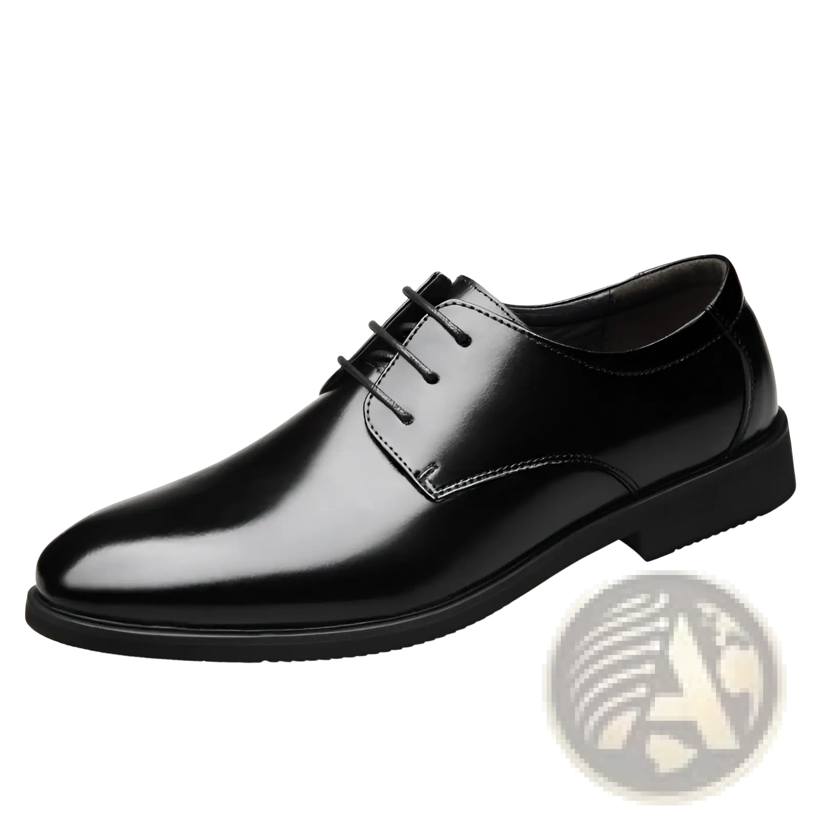 Men’s genuine leather low top business shoe in black patent leather with polished finish and classic oxford design