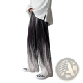 Men’s black and white gradient pleated wide-leg drape pants showcasing a stylish and modern design