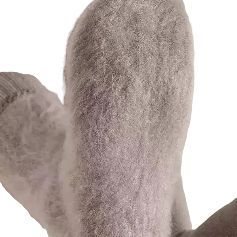 Soft fluffy gray knit men’s imitation cashmere thermal winter socks with a cozy textured surface