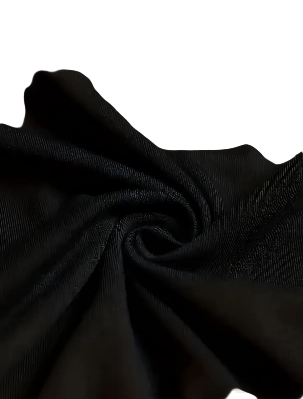 Men’s knight graphic cotton t-shirt black textured fabric with subtle sheen gathered into a soft spiral
