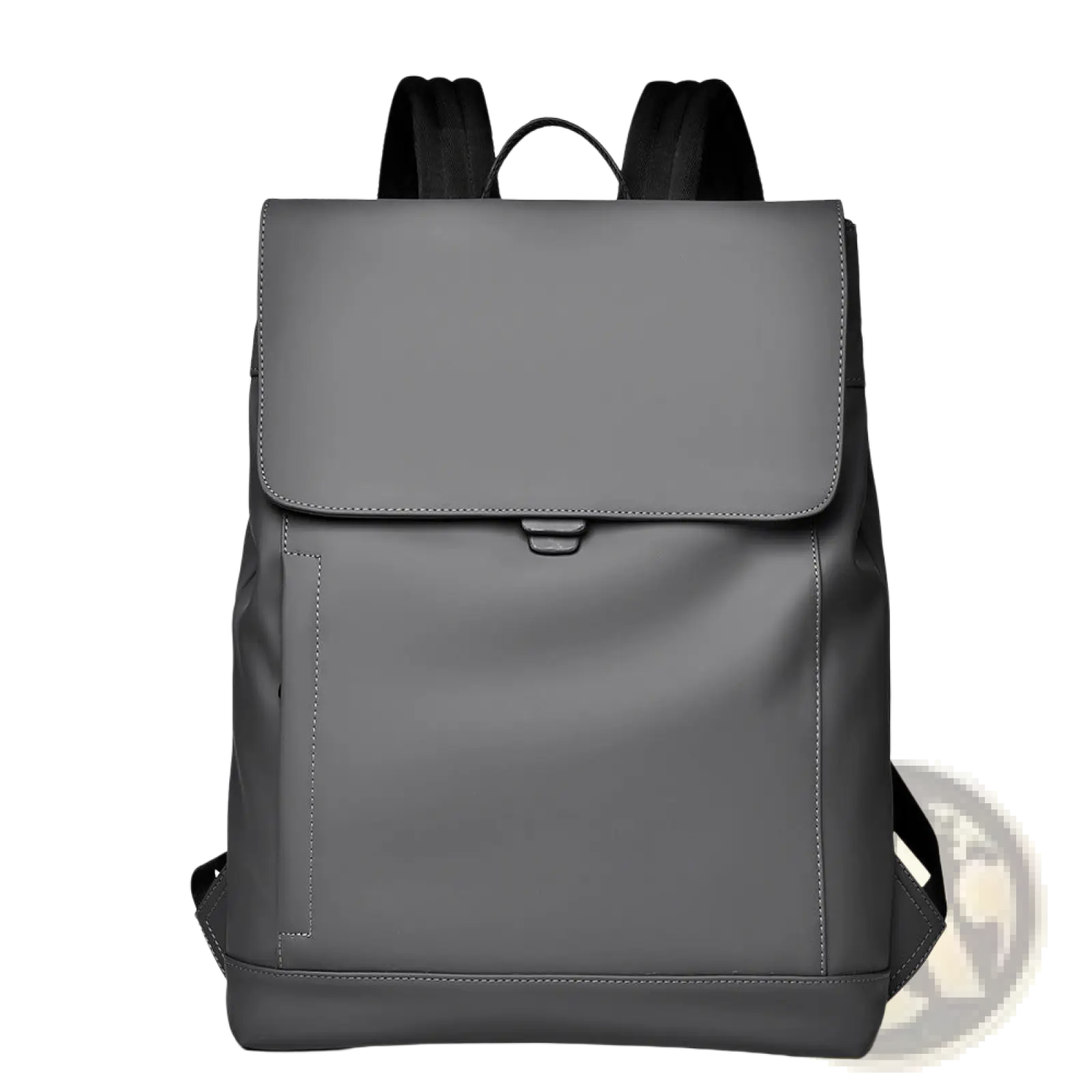 Men’s large nylon business travel backpack 20-35l in sleek matte gray with black straps and minimalist design
