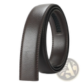 Dark brown men’s leather belt with automatic buckle 3.5cm featuring textured surface and visible edge stitching