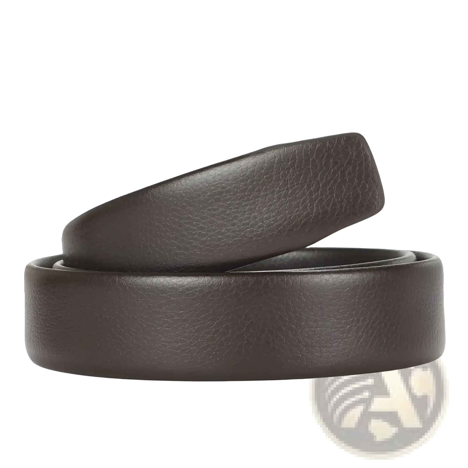 Men’s dark brown leather belt with automatic buckle 3.5cm textured surface and smooth rounded edges