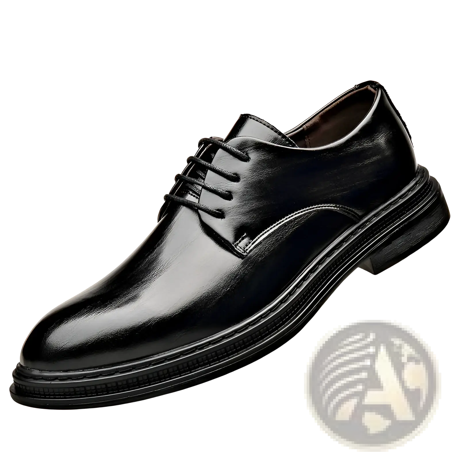 Men’s black leather oxford dress shoe with polished finish and textured rubber sole for weddings