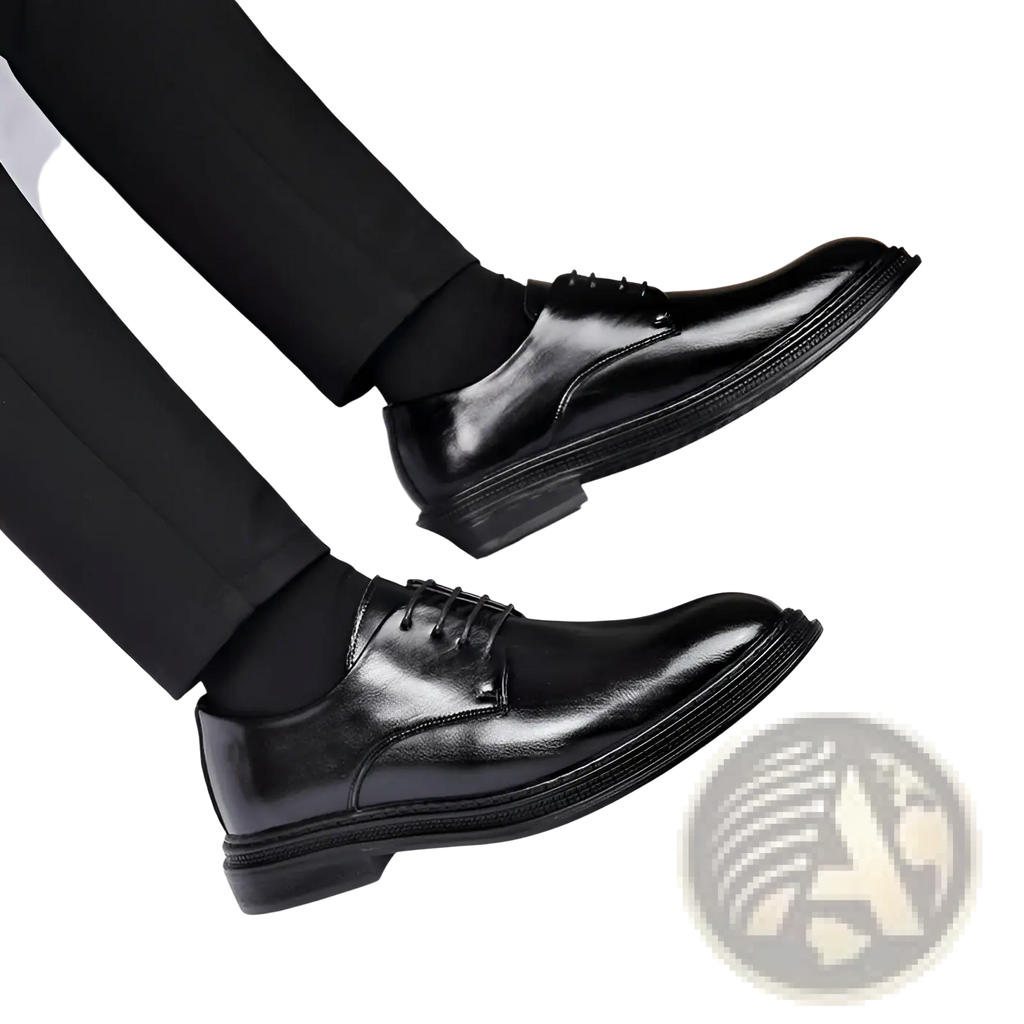Men’s black patent leather oxford dress shoes with polished finish and lace-up design for weddings