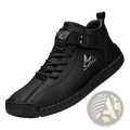 Men’s leather shoes plus size handmade salkin boots featuring black textured leather high-top sneaker with stitching details