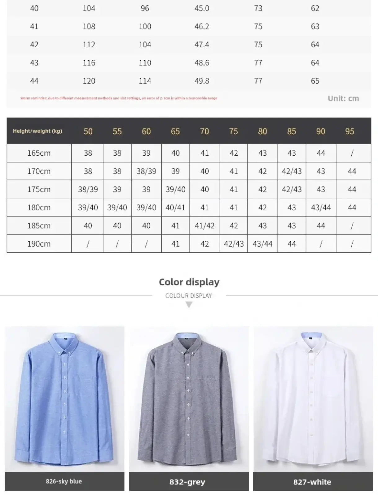 Men’s light blue oxford shirt casual long sleeve with classic collar and neatly pressed fabric in sky blue gray or white