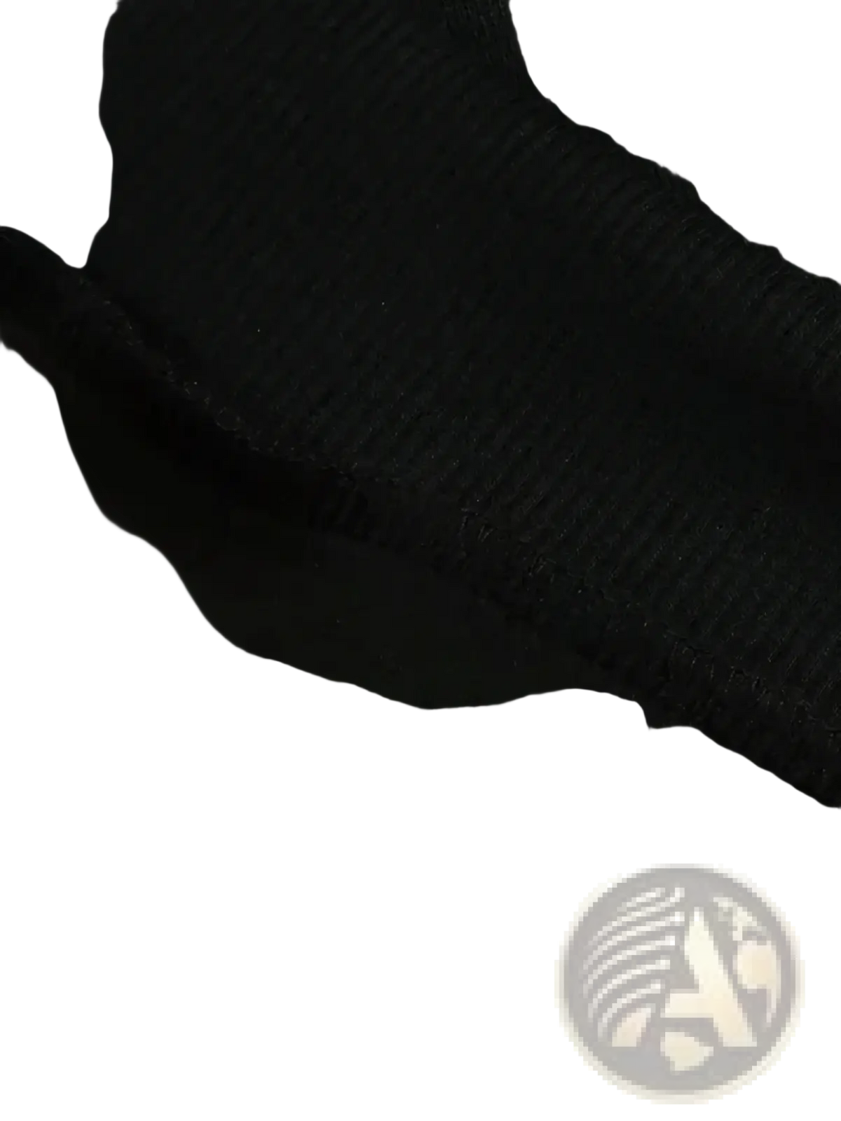 Men’s black lightweight breathable casual joggers made of ribbed knit fabric with a smooth slightly textured surface