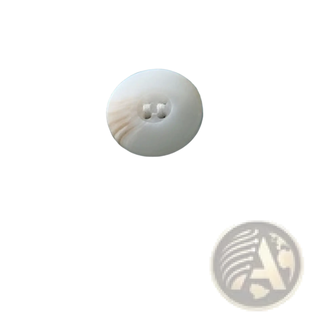 A round off-white button with a shell texture for a men’s lightweight linen casual blazer jacket