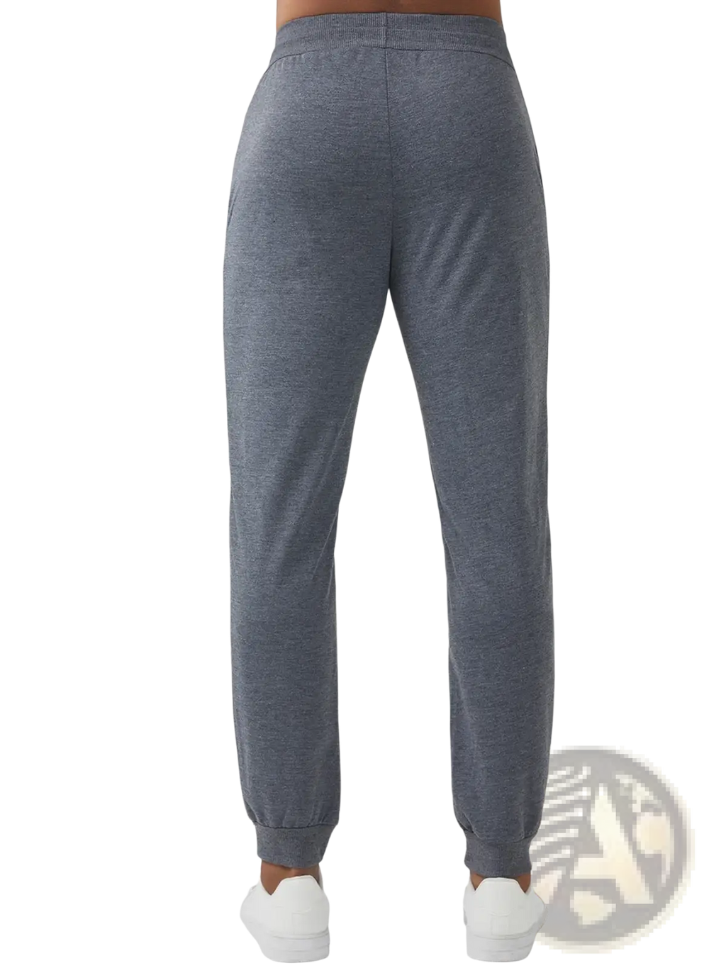 Men’s lightweight gray heathered jogger pants with elastic waistband and ribbed cuffs for casual sports use