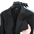 Black mens linen blend summer blazer with sleek tailored fit and structured lapels lightweight casual suit jacket
