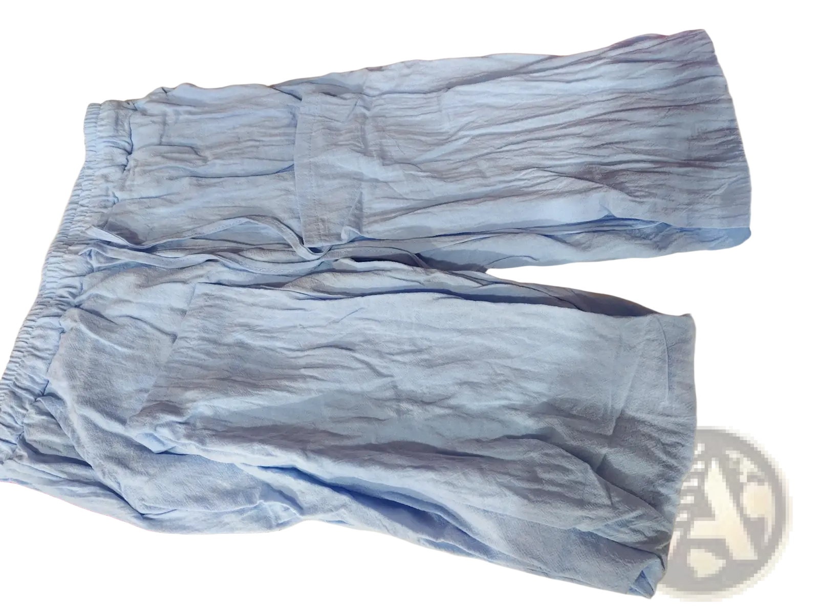 Men’s light blue cotton shorts with elastic waistband casual summer joggers drawstring trousers
