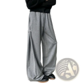 Men’s loose fit wide leg casual sweatpants in gray heathered fabric with drawstring waist and side pockets