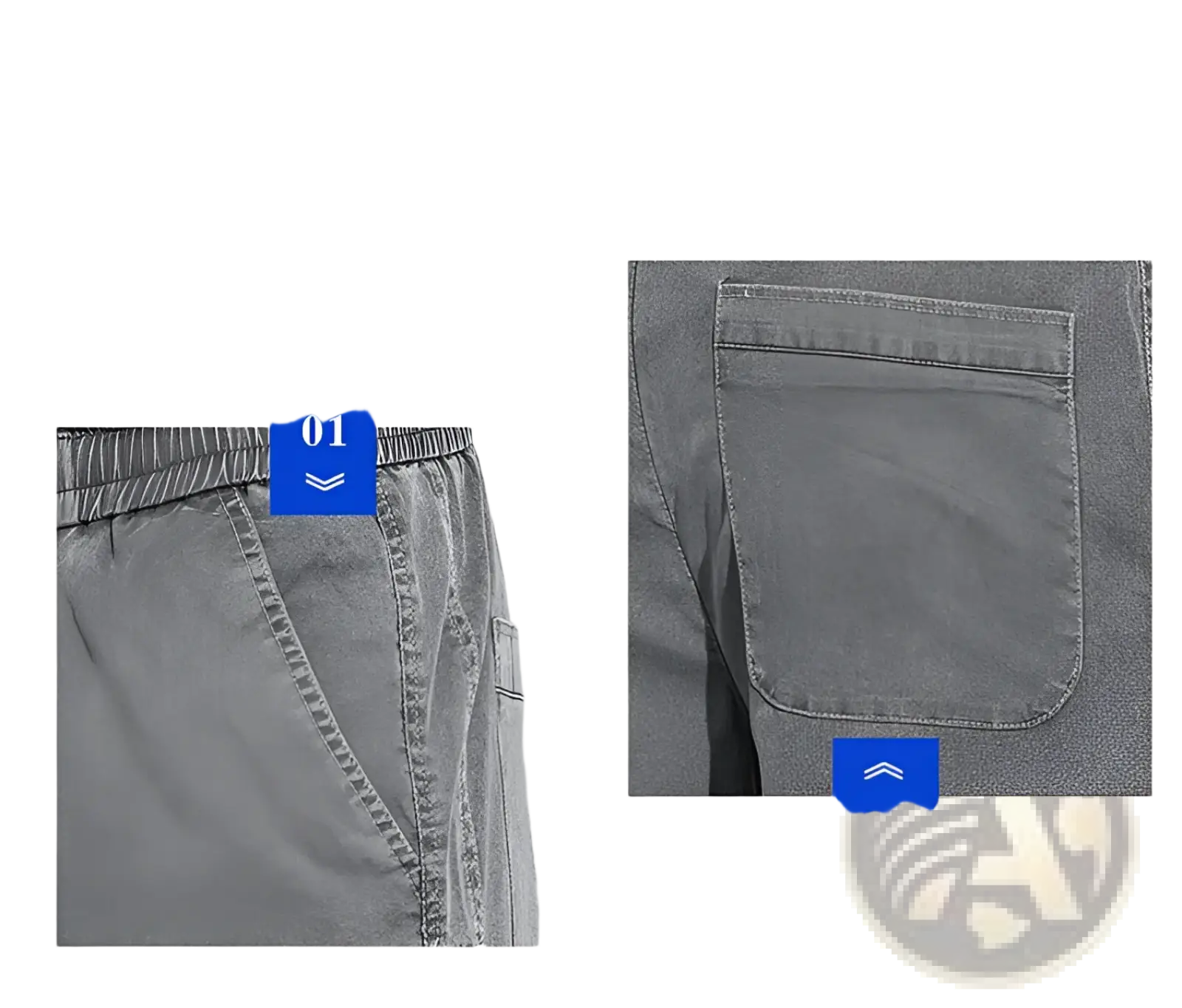 Men’s lyocell casual loose straight gray denim pants with elastic waistband and front pocket for comfortable wear