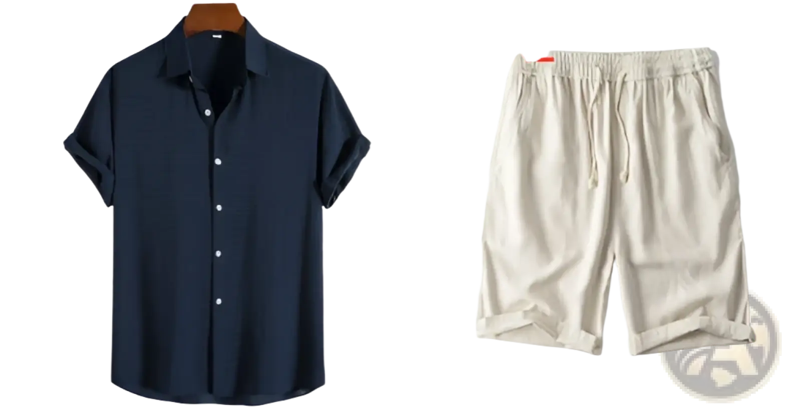 Navy blue men’s minimalist textured short sleeve grid shirt with classic collar and rolled cuffs in premium fabric