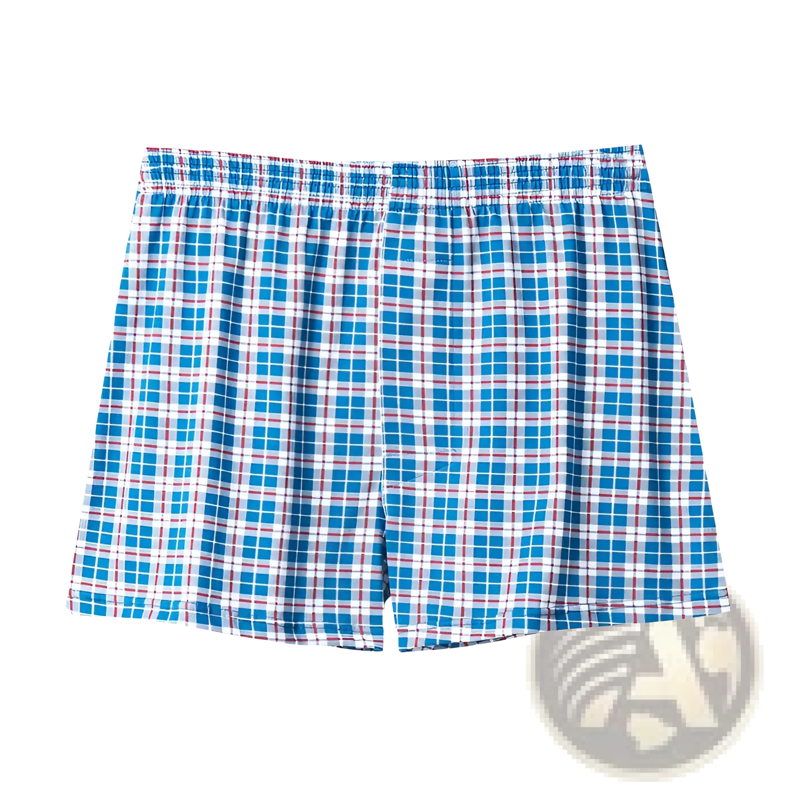 Men’s plus size cotton boxer shorts in blue white and red plaid with an elastic waistband for comfort